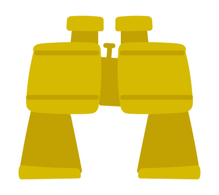 Camping binoculars in flat design. Optic hiking tool for travel navigation. Vector illustration isolated.のイラスト素材