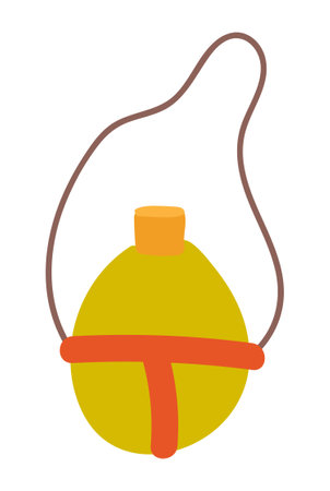 Camping vintage flask in flat design. Trekking metal drink container. Vector illustration isolated.のイラスト素材