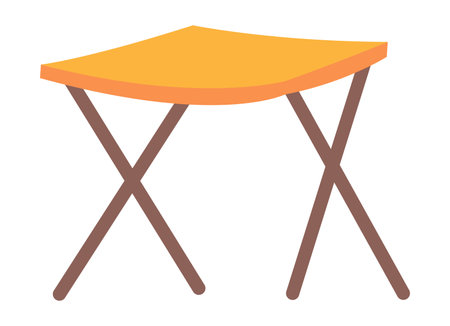 Camping folding table in flat design. Portable outdoor tourist furniture. Vector illustration isolated.のイラスト素材