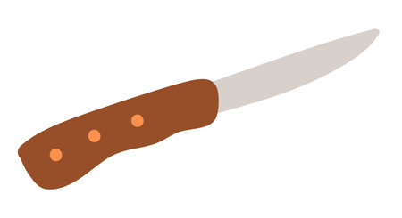 Camping knife in flat design. Hiking kitchen accessory for cooking. Vector illustration isolated.のイラスト素材