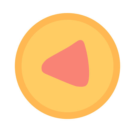 Play button in flat design. Circle sign with arrow for player interface. Vector illustration isolated.のイラスト素材