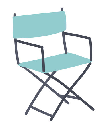 Director folding chair in flat design. Movie scene production furniture. Vector illustration isolated.のイラスト素材