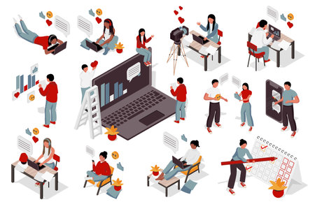 Business Isometric Peopleのイラスト素材