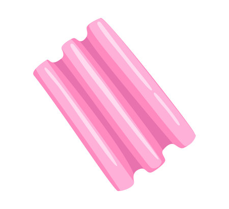 Bacon strip flat vector illustration in pink color with white accents perfect for food and cooking graphics or educational materials for children a simple cartoon styleのイラスト素材