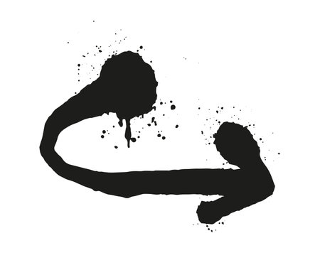 Abstract ink art with bold black curves and splashes flat vector illustration on white background modern minimalist style suitable for various design projectsのイラスト素材