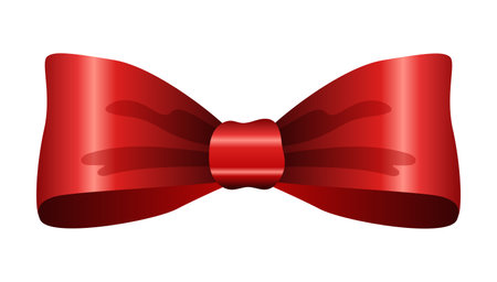 Red bow limited edition flat vector illustration of a Christmas decoration symbolizing joy and love this intricate design features vivid colors and a luxurious feel perfect for holiday seasonのイラスト素材
