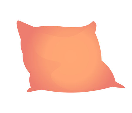 A simple orange pillow created in flat vector style Shows minimalistic design with clean lines and smooth shading reflecting a modern approach Perfect for decor themesのイラスト素材