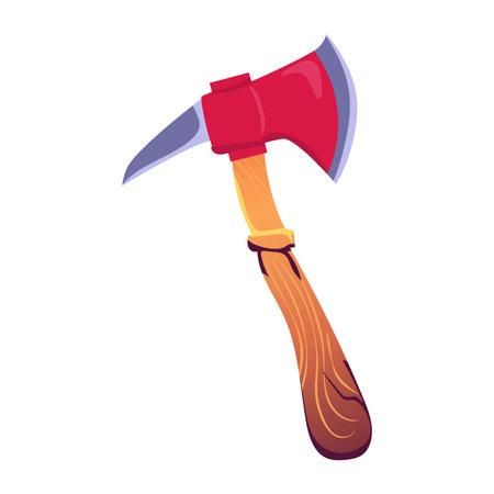Mining pick axe in flat design. Digging industry instrument for pecking. Vector illustration isolated.のイラスト素材