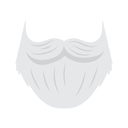 Christmas Santa Claus beard in flat design. Holiday mask with moustache. Vector illustration isolated.のイラスト素材
