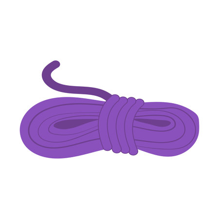 Climbing rope in flat design. Alpinism string for connection and knots. Vector illustration isolated.のイラスト素材
