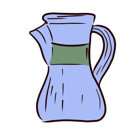 Coffee maker pot in flat design. Barista equipment for classic drink brew. Vector illustration isolated.のイラスト素材