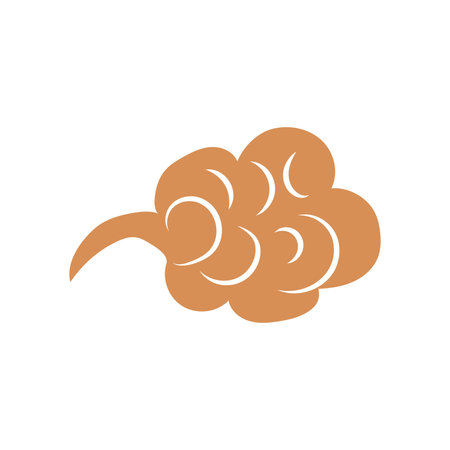 Chinese clouds in flat design. Traditional oriental curve and wave cloudscape. Vector illustration isolated.のイラスト素材