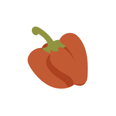 Red pepper in flat design. Sweet paprika, healthy vegetable eating. Vector illustration isolated.のイラスト素材