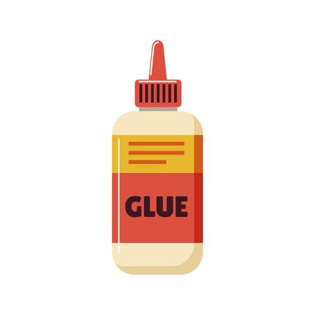 Glue in bottle in flat design. Sticky adhesive product for handcraft fix. Vector illustration isolated.のイラスト素材