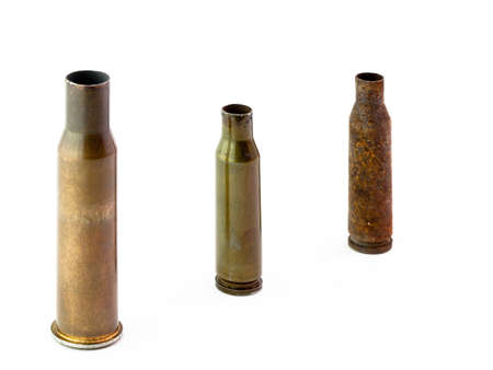 The isolated sleeves from cartridges on the whiteの写真素材