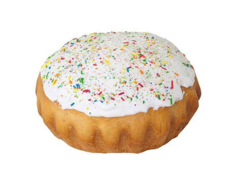 Easter cake in the isolated protein colored glazeの写真素材