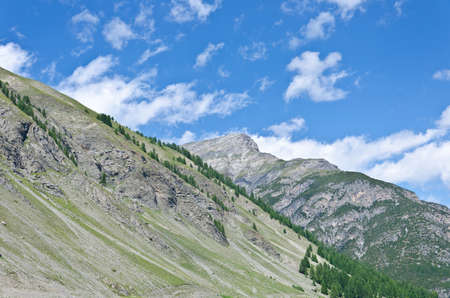 The peaks of the Italian Alps in Livignoの写真素材