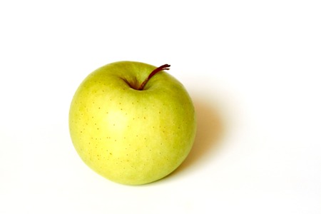 Fresh Green apple isolated on white backgroundの写真素材