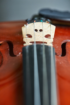 Close up shot of a violin,very soft def of field. Detail of violin.の写真素材