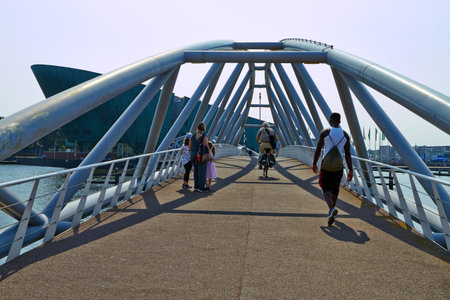Amsterdam Holland July 26, 2018: Bridge over the canalのeditorial素材