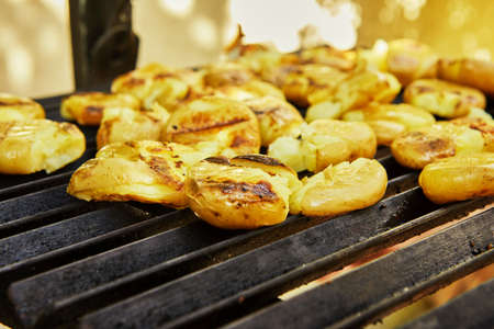 The potatoes are barbecued before the festive treat.の写真素材