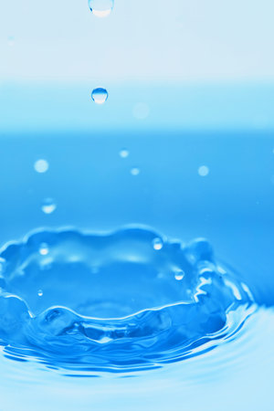 Abstract background color water splash, collision of colored drops and crown creation, concept art...