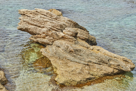 View of the Mediterranean Sea in the seaside national park of Caesarea