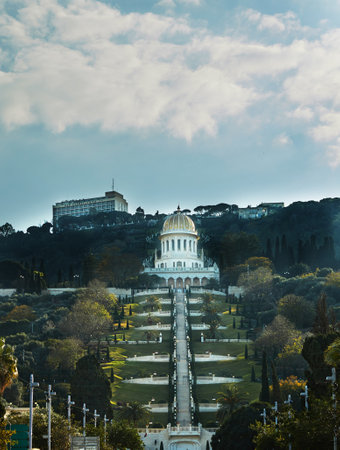 Haifa, Israel - February 23, 2019: Bahai Temple in Haifaのeditorial素材