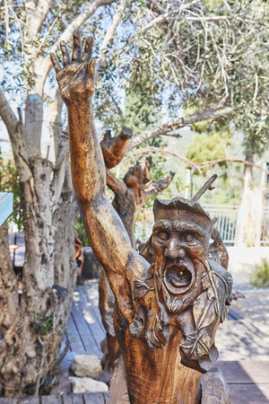 Wooden sculptures in the village of artists.のeditorial素材