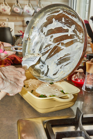 Chef Transforms Moldy Cheese in Ceramic Dish, Culinary Renaissanceの写真素材