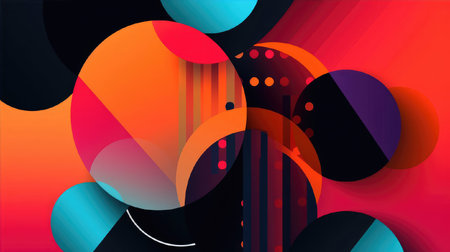 Modernist collages that combine different visual elements. Can be used as wall decorations. Abstract illustrations and patterns, where the main role is given to colorの素材