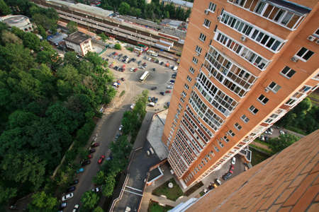 View from skyskraper near green park zone.の写真素材