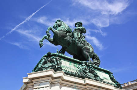 Statue of the rideron the main square of Viennaの写真素材