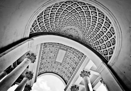 Black and white dome with beautiful ceilingのeditorial素材