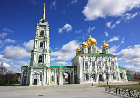 Russian church with golden domesの写真素材