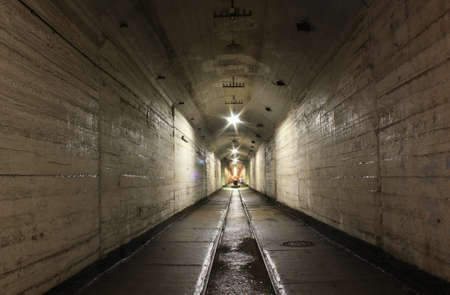 Underground tunnel on the former military baseのeditorial素材