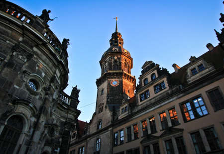 Clock tower of Dresden castleのeditorial素材