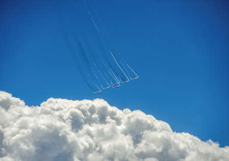 Su-27 military aircraft in the skyのeditorial素材