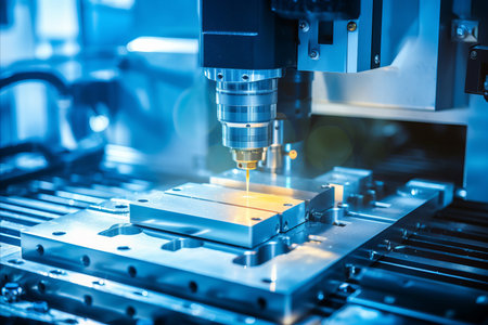 Close-up of a CNC laser machine for metalの素材