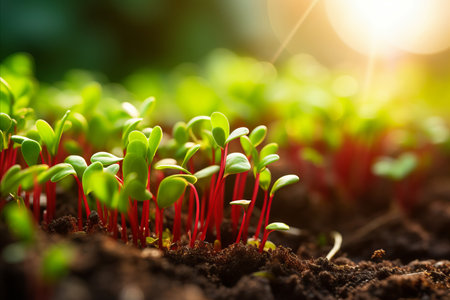 Growing Colorful, Healthy, and Nutritious Microgreens in Bright Lightの素材