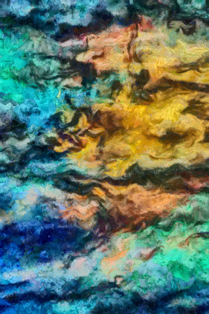 Abstract grunge texture closeup background. Oil painting design pattern. Vintage dry paint brushstrokes artistic artwork. Creative wallpaper.の写真素材
