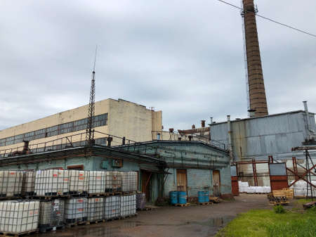 Production workshop at the enterprise Modern production - huge factories that employ a large number of people. Manufacturing complex and high-tech structures. But you can see beauty in them tooの写真素材