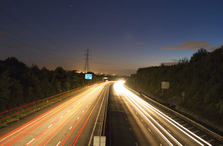 Shot of Highway at nightの写真素材