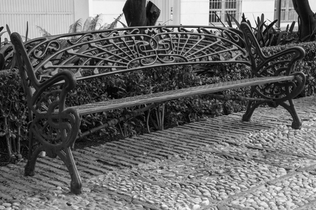 Metallic benchの写真素材