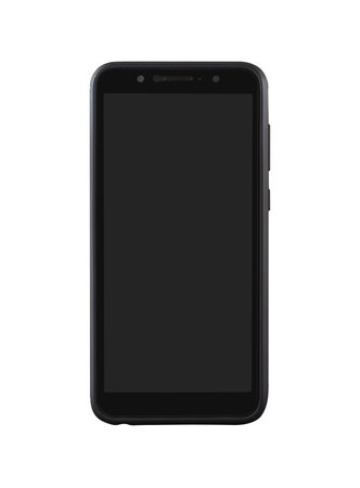 Phone, smartphone front view on white background