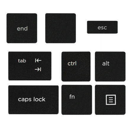 function keys from a computer keyboard on a white background