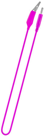 electric cable, with a metal contact on one side and a clip (crocodile) on the other on a white background in insulationの写真素材