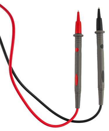 Measuring probes for multimeters, on a white background, insulated.