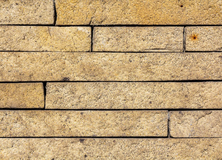 Stonework of the fence. A stone wall. A clutch of stone.の写真素材