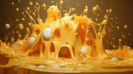 Abstract melted cheese in butter. Cheese in butterの素材